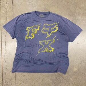 Fox‎ Racing graphic tee in blue and yellow